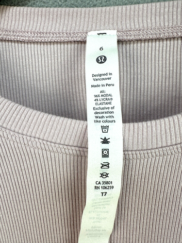 Lululemon LA Tight to Body Ruched Cropped 6 Long Sleeve Porcelain Pink W3FMHS - Bild 3 von 9