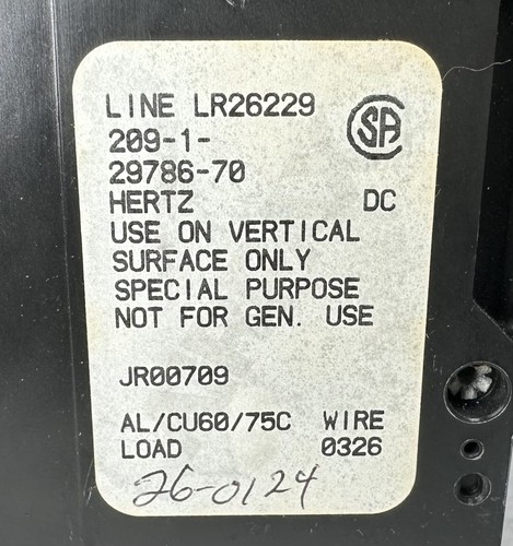 NEW AIRPAX 209-1-29786-70 Circuit Breaker, 1-Pole 125 VDC 70 AMP - Picture 10 of 11