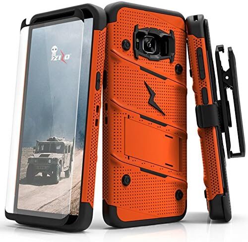 ZIZO Bolt Samsung Galaxy S8 Plus Holster Hülle mit Hartglas. Kickstand - Bild 1 von 5