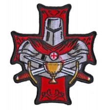 Knights Templar Holy Grail Embroidered Sew on Patch 3.1/2" x 4"