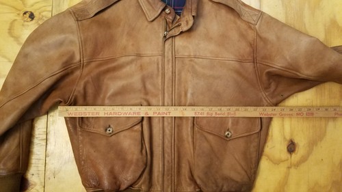 Cappotto giacca vintage Willis & Geiger marrone chiaro in pelle stile aviatore taglia M - Foto 5 di 12