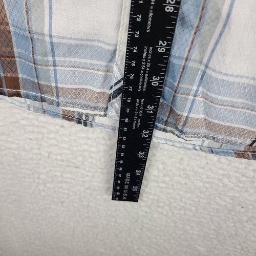 Buckle Western Snap Shirt Mens Large Blue Brown Plaid Standard Fit Button Down - Picture 5 of 12