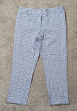 Women's COUNTERPARTS Blue/White, Front Zip, Casual Mid-Rise Pants; Size 10