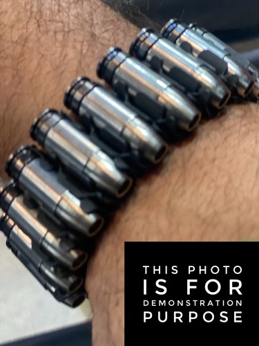 Black Bullet Bracelet, Chain Links Cuff, Men Jewelry Watch Band | Fancy Beasts - Picture 5 of 5