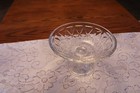 American Pressed Glass Vintage Compote Center Piece Fruit Bowl Diamond Pattern