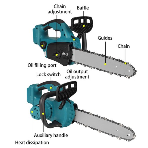 Brushless 14'' Chainsaw Wood Cutter Saw Battery Charger For Makita 18V x2(36V) - Picture 3 of 16