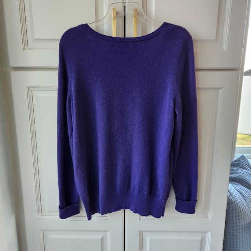Apt 9 100% Cashmere Sweater Size XL Pullover Grape Purple V Neck Cuffed Sleeves - Picture 8 of 8