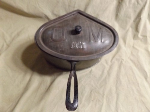 Primitive Antique Uncommon Signed Tin Sauce Pour Pan Patented 1886 Q M - Picture 3 of 13