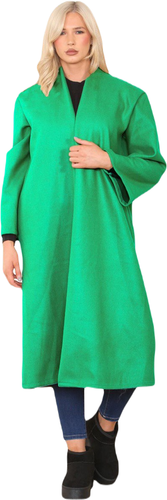 Damas Cárdigan Abierto Frontal Italiano Eileen Fisher Lana Suéter Largo Hilo Talla UK - Imagen 8 de 12