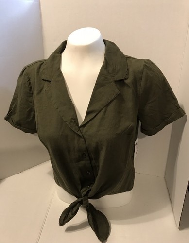 Charlotte Russe Olive Green Crop Top #91336-ON Sizes XS, S, M Sizes - Picture 4 of 7