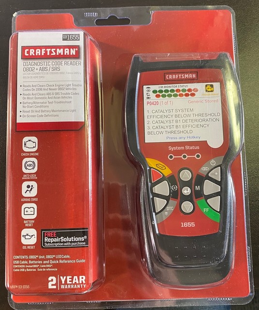Craftsman Obd2 ABS Diagnostic Code Reader Automotive Tool 091655 for