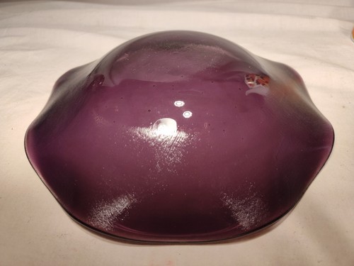 Vintage Scalloped Wavy Amethyst Purple Centerpiece Bowl 10" - Picture 7 of 8