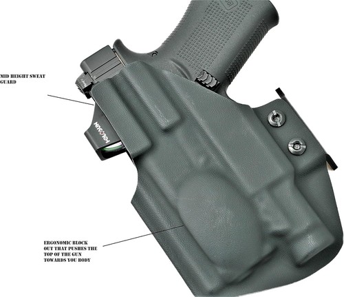 IWB Light Bearing Kydex Holster | All Popular Gun Models | Blackout Series IWB - Picture 2 of 6