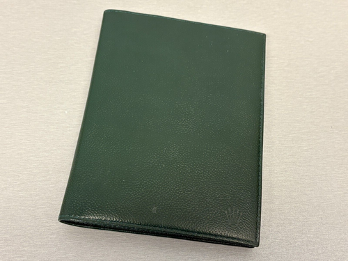 AUTHENTIC ROLEX ADVERTISING PEN & GREEN LEATHER FOLDING WALLET WITH STATIONARY - Picture 12 of 14