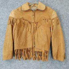 20s 30s VTG SEARS Cowboy Leather Jacket Kids 6 7 Western Fringe BOYVILLE Roebuck