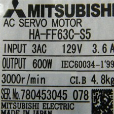 MITSUBISHI AC SERVO MOTOR HA-FF63C-S5 HAFF63CS5 NEW FREE EXPEDITED SHIPPING