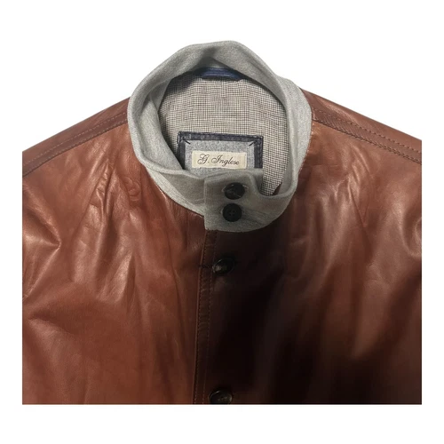 G. Inglese Handmade Leather Jacket - Brown - Bomber / Field Style - Size 50 image 2
