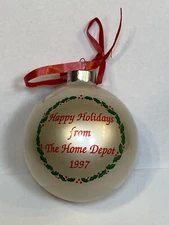1997 Happy Holidays from the Home Depot Christmas Ornament Ball Hardware Store