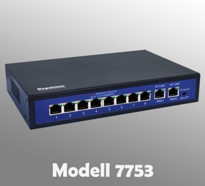 1-Gigabit  8-Kanal POE Switch für Überwachungskameras Pryvision POE 2x UP-Link