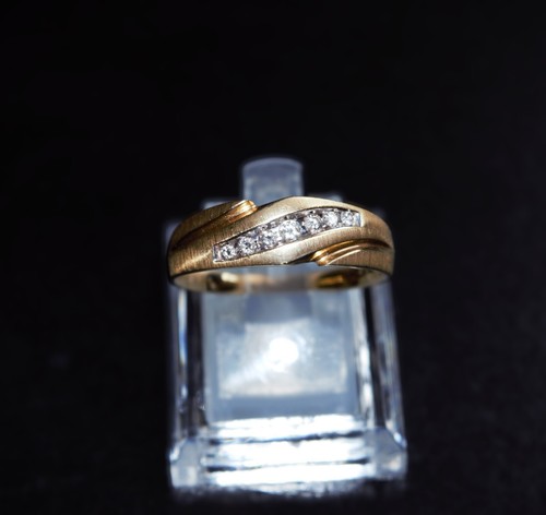 14k Yellow Gold Polished Band Men's Ring 7 Genuine Diamonds 35ctw. 10.75 size - Picture 11 of 20