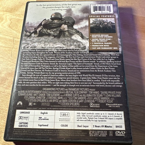 Saving Private Ryan (DVD, 1998) Special Limited Edition Tom Hanks - Picture 2 of 6