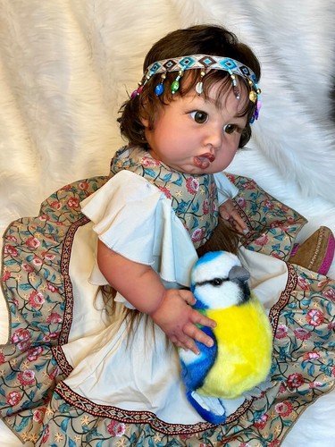 23” Blue Sparrow aka Pocohantus Native American reborn artist Peg Spencer - Picture 23 of 24
