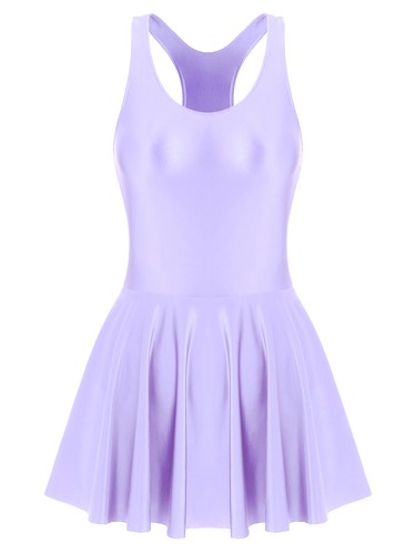 Women's Pleated Mini Dress Glossy Sleeveless Tank Tops Stretch Dresses Clubwear - Bild 46 von 108