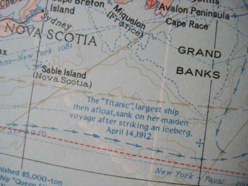 1941 Map ATLANTIC OCEAN U-Boat Naval Battles Titanic Bismarck Hood Graf Spee WW2 - Picture 5 of 11