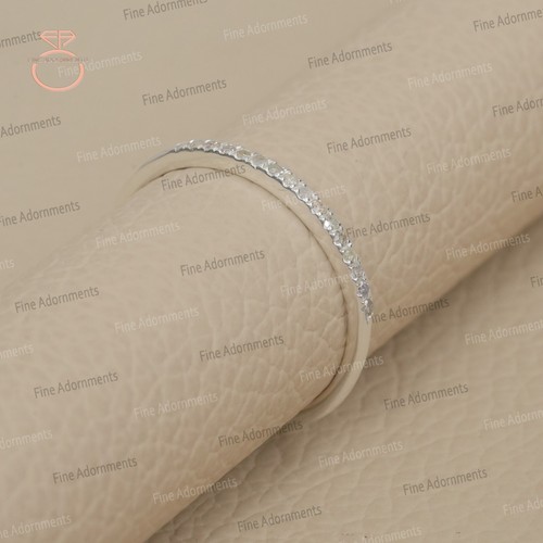 Solid 925 Sterling Silver Band Ring Natural Brown Diamond Eternity Ring Jewelry - Picture 9 of 10