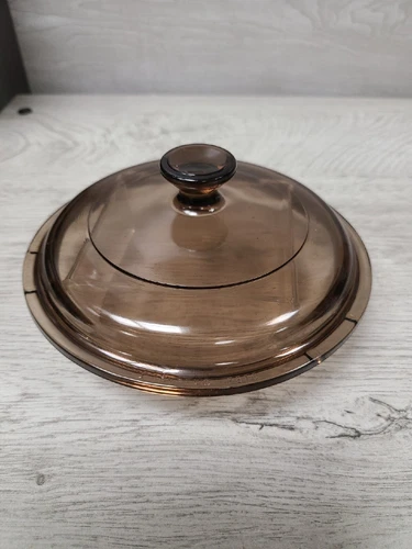 PYREX Corning P-81-C Amber Brown Glass Round LID 6" Replacement P81C