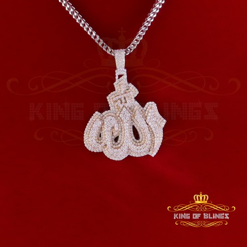 Colgante religioso de plata 925 moissanita Allah blanco 4,00 quilates en muy buena condición para hombres y mujeres - Imagen 2 de 12