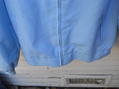 GIACCA VINTAGE ANNI 70 UOMO BLU CHIARO MODA ZIP ZIP TAGLIA LRG OUTWEAR BY SEARS - Foto 3 di 6