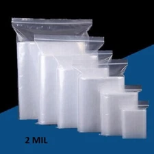 Clear Plastic Zip Seal Lock Top Reclosable Poly Jewelry Bags 2Mil 2 MIL