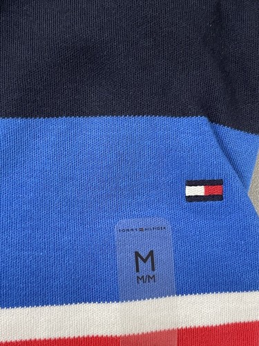 Camisa polo para hombre Tommy Hilfiger Paul a rayas Sky Captain azul talla mediana nueva con etiquetas - Imagen 5 de 7