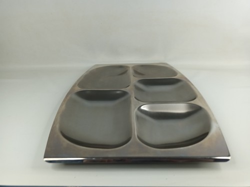 Bandeja para servir vintage plateada de acero inoxidable con 5 compartimentos 40 cm x 26 cm - Imagen 14 de 14