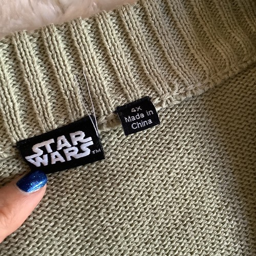 Star Wars salbeigrün bestickt Yoda Knopf Cardigan Pullover Fronttaschen 4X - Bild 5 von 10