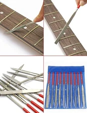 Set of 10Pcs Guitar Nut File Needle Fret Saddle Files Guitar Repair Luthier Tool