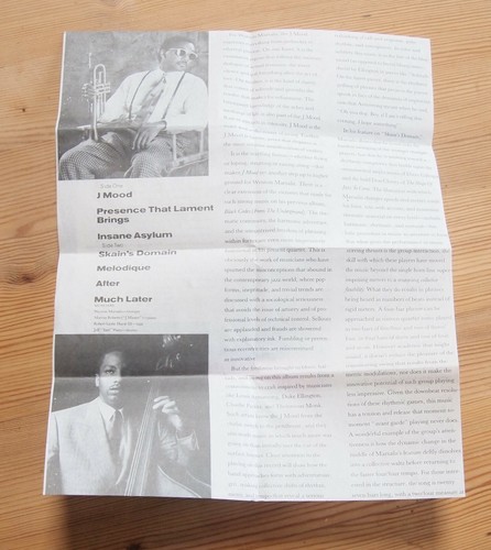 WYNTON MARSALIS - J MOOD (CBS 4057088) 1986 EUROPE CASSETTE TAPE BOP - Picture 4 of 4