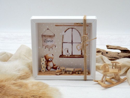 Geldgeschenk Verpackung Geschenk Geburt Taufe Boho Mädchen Junge PERSONALISIERT - Bild 2 von 6