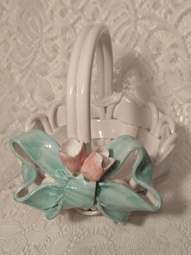 Cerámica Mimbre Apariencia Baratija Llaves Almacenamiento Cesta Soporte para Plantas Floral tblyu1 - Imagen 1 de 12