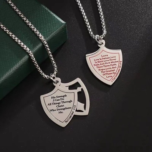 Tempelritter Kreuz Josua 4:13 oder 13:48 Schild Edelstahl Anhänger Kette - Bild 22 von 33