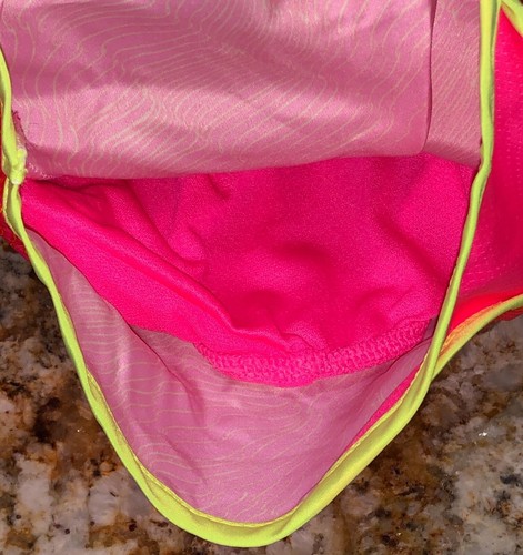NIKE Tempo Dri Fit Printed Hyper Pink Volt Running Shorts Youth Girls 2 3 4 5 6X - Picture 3 of 4