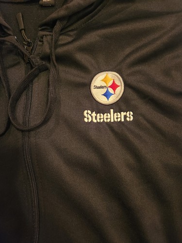 Pittsburgh Steelers NFL Cremallera Completa Manga Larga Sudadera con Capucha Chaqueta Para Hombre Mediana Negra - Imagen 3 de 7