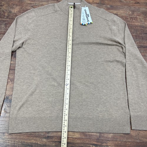 SmartWool 1/2 Zip Sweater Mens XL Toasted Coconut Brown NWT Sparwood Tan - Picture 9 of 10