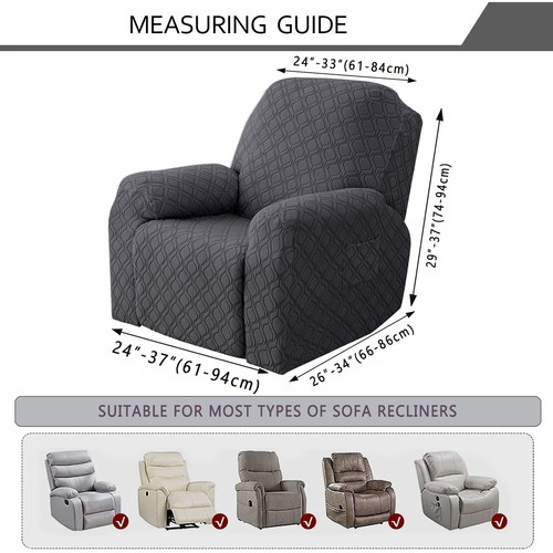 Recliner Chair Cover 1 2 3 Seater Couch Slipcover Armchair Lounge Sofa Protector - Picture 7 of 98