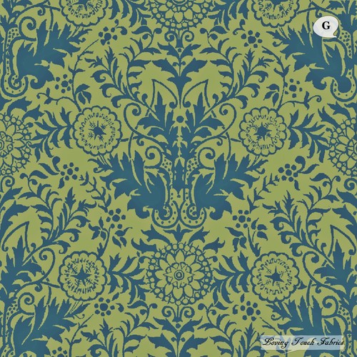 QT, "LYLA DAMAST", 26106, DAMAST DESIGN, BAUMWOLLE, STOFF, PREIS @ 1/2 YD - Bild 2 von 4