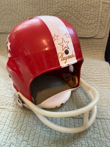 Vintage Rawlings TH60 PLAYMAKER Red Plastic Football Helmet w/Stars Medium NICE - Picture 4 of 13