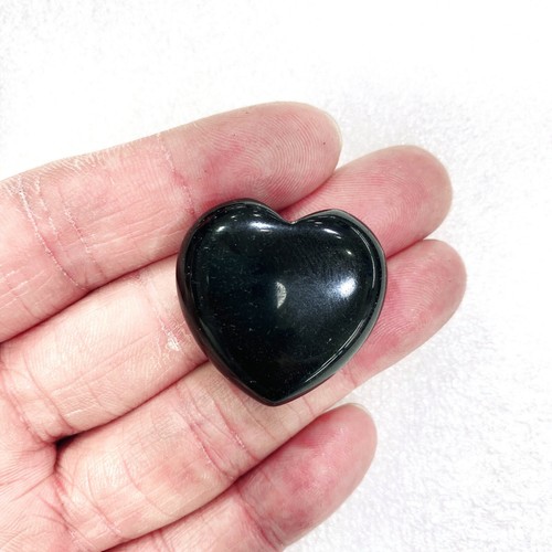 2pcs Natural Obsidian Heart Reiki Gemstone Crystal Quartz Healing Decorate - Picture 2 of 7