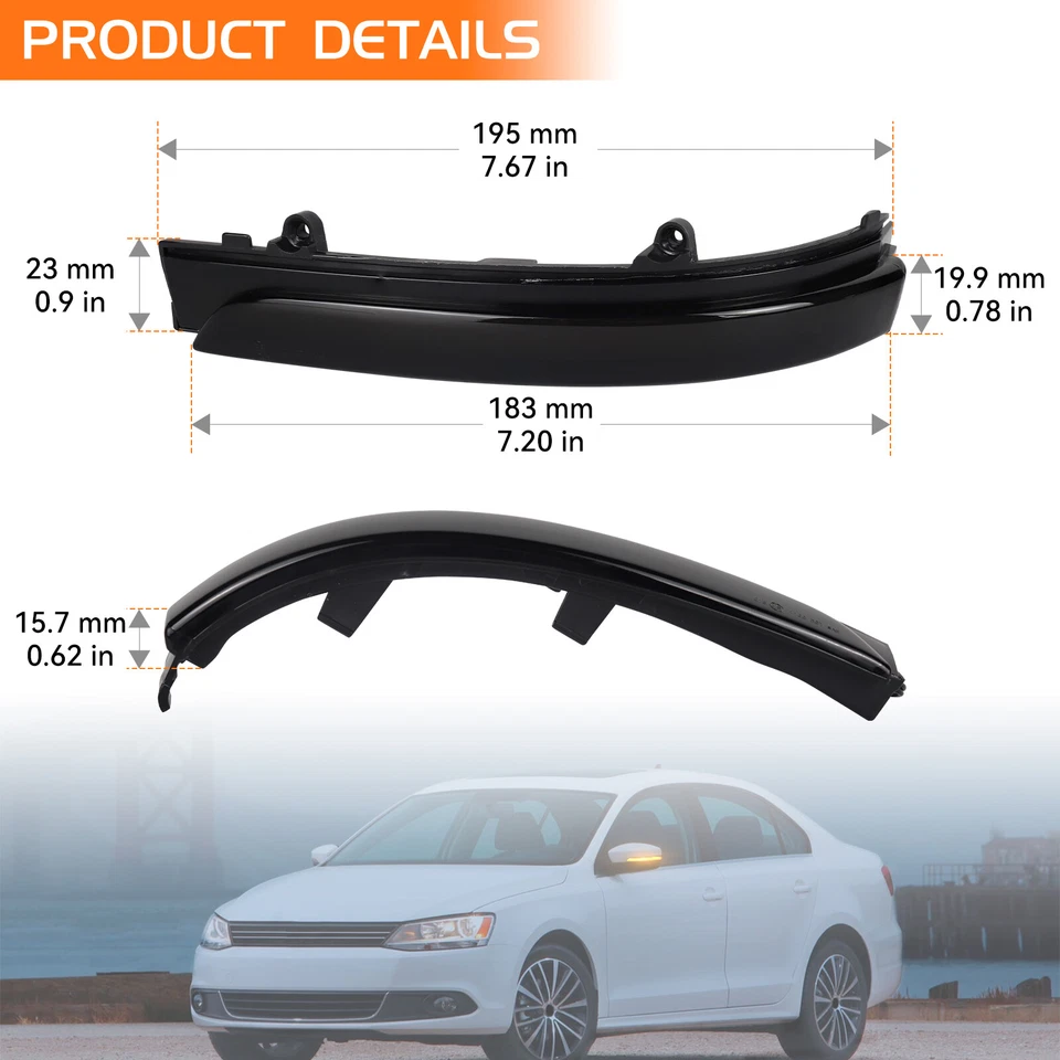 For VW GOL Saveiro Voyage FOX UP Jetta Mk6 SE Dynamic Mirro Turn Signal Lights - Изображение 4 из 4