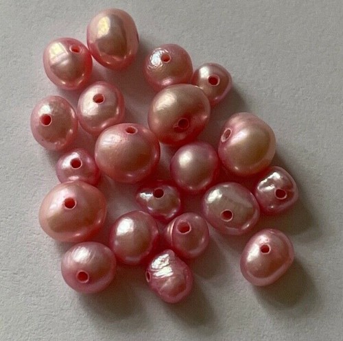 20 x Drilled Baroque Nugget Freshwater Pearls Mixed 3-6mm WHITE, PINK or BLACK - Picture 3 of 5